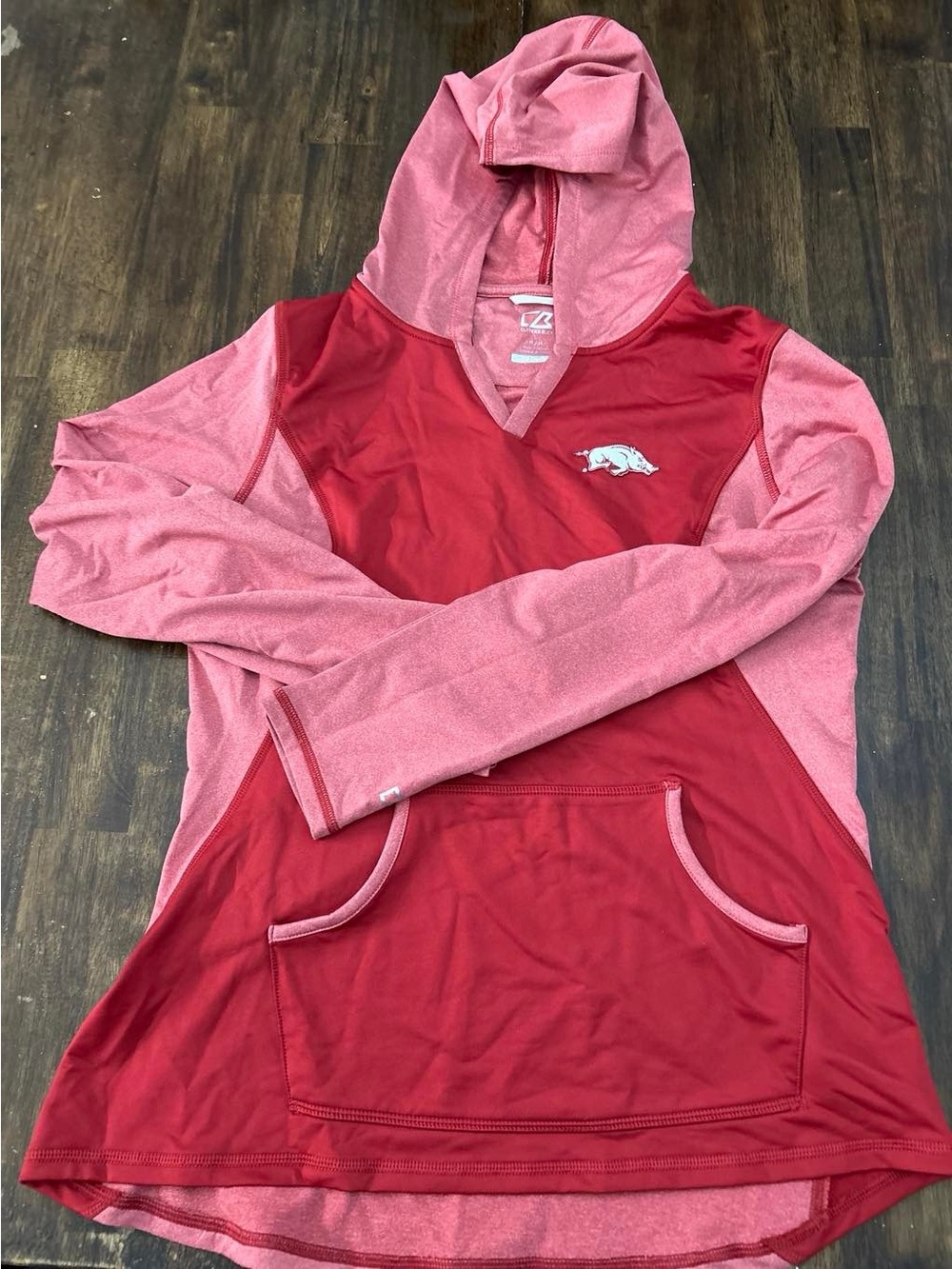 Cutter & Buck Two-Tone Red V-Neck Hoodie